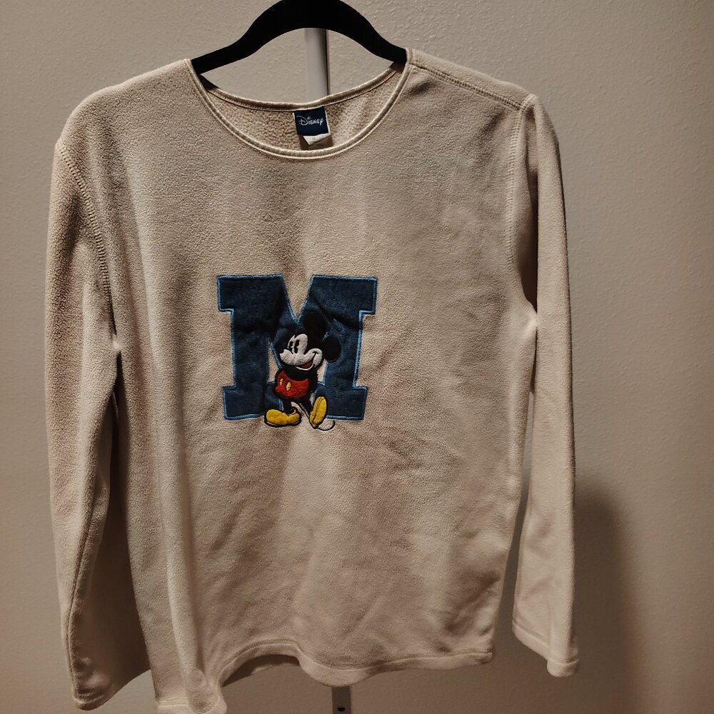 Disney Mickey Mouse Women's Long Sleeve Fleece Top Size Medium Polyester